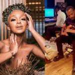 Nandi Madida in studio working on new song with her husband, Zakes Bantwini (Video)
